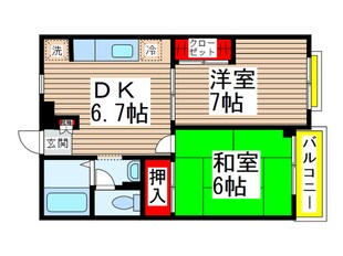 カサベルテ新検見川２Ｂの物件間取画像